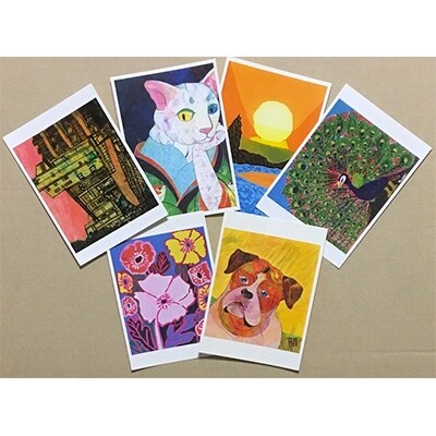 【オリジナルアートセット5】ポストカード(6枚)・一筆箋(1冊)