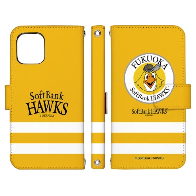 福岡ソフトバンクホークス iPhoneケース 手帳型 pattern-ip12-2