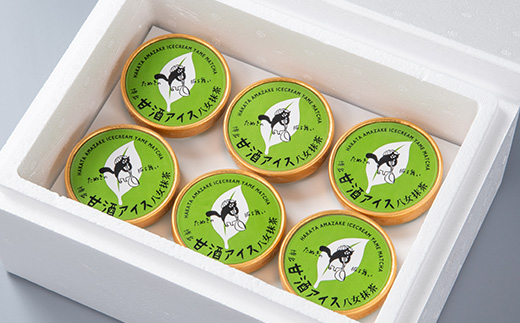 博多甘酒アイスたぬきの振る舞い　抹茶　85ml×6個【配送不可地域：離島】