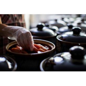 福ふく　だし仕込み壺漬け明太子(150g×2)小石原焼の壺入り2個セット【配送不可地域：離島】
