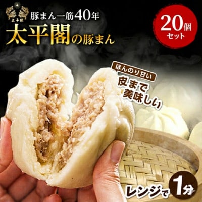 本場中国の味 太平閣の豚まん 20個(10個入り×2箱)　【総量 約2.4kg】【配送不可地域：離島】