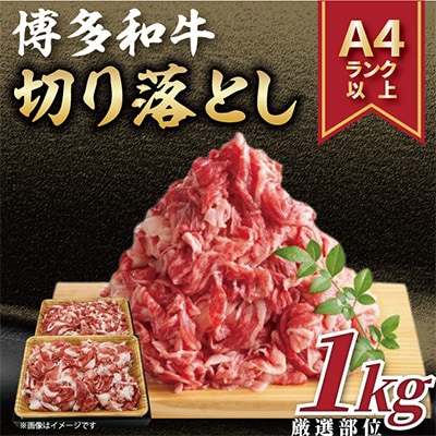 【毎月定期便】【A4～A5】博多和牛切り落とし 1kg(500g×2パック)全6回【配送不可地域：離島】