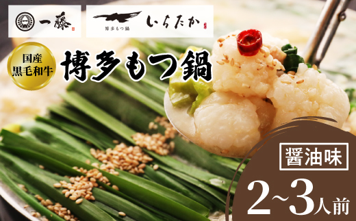 【もつ鍋一藤】 国産黒毛和牛肉のもつ鍋醤油(2～3人前・濃縮スープ)【配送不可地域：離島】