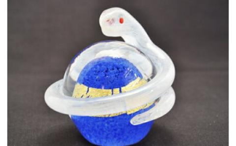 開運白蛇 青【粋工房 】_KA1154