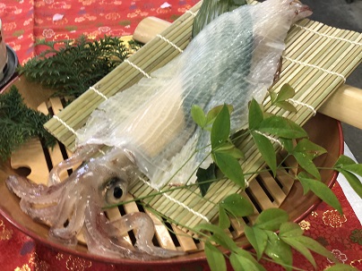 御宿はなわらび　鐘崎のやりいか活造り(1杯)、いかしゅうまい8ヶ入_KA1012