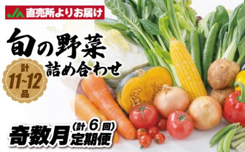 【定期便／年6回／奇数月お届け】むなかた旬の野菜お任せセット（11～12品）【ほたるの里】_KB0026