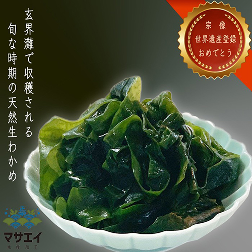 【翌営業日までに発送】福岡県玄界灘産　釜揚げ塩蔵わかめ（120g×8パック）【マサエイ】_HA0908 120g×8パック