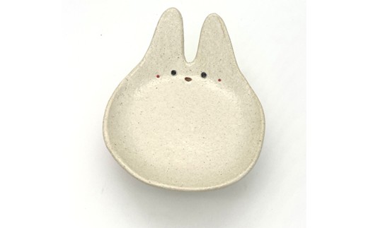 うさぎの中皿 マットホワイト 2枚セット【716】_HA1714