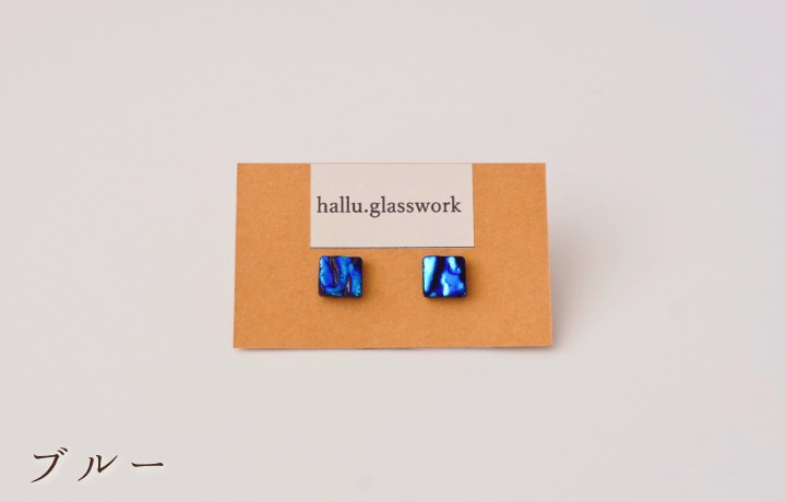 Dichroic(ダイクロ)ガラスピアス(シルバー)【道の駅むなかた】_HA1813-2C