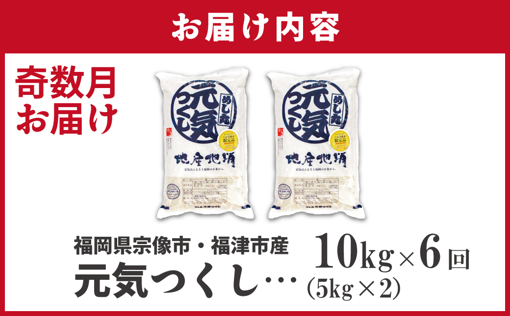 令和7年産 新米先行予約！【定期便/年6回】「元気つくし」10kg【ほたるの里】_HB0206
