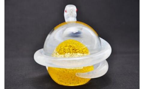 開運白蛇 黄【粋工房 】_KA1153