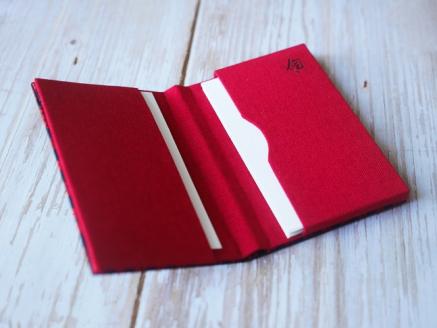 博多織 名刺入れ 献上柄・黒赤【数寄屋】_KA1235