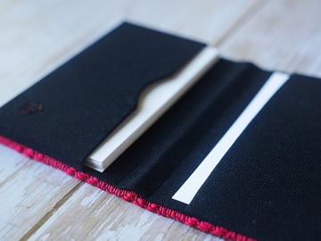 博多織 名刺入れ 格子柄・赤色【数寄屋】_KA1237