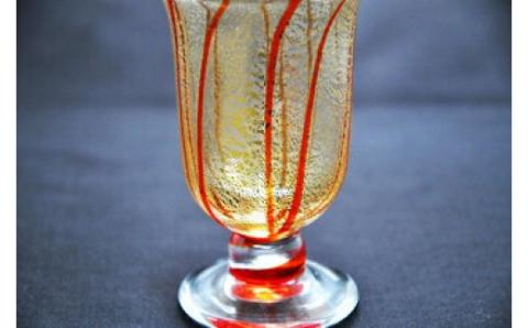 金彩冷酒杯 赤 HA-03-1【粋工房】_KA1175
