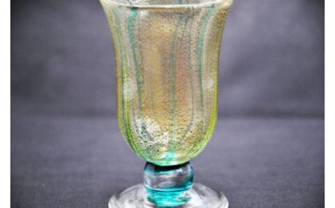 金彩冷酒杯 緑 HA-03-2【粋工房】_KA1176