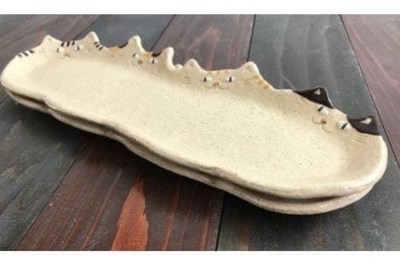 4猫姉妹の長皿~2枚セット~【716】_KA0406