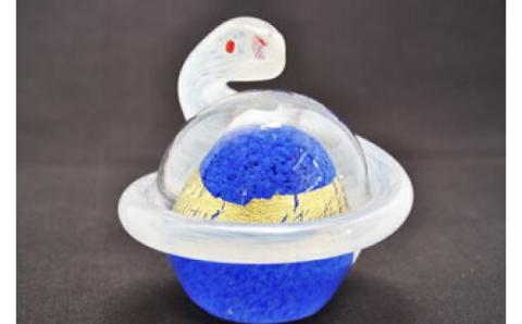 開運白蛇 青【粋工房 】_HA1623