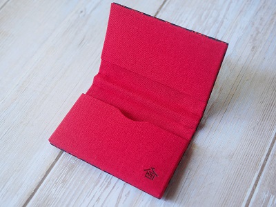 博多織 名刺入れ 献上柄・黒赤【数寄屋】_KA1235