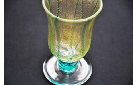 金彩冷酒杯 緑 HA-03-2【粋工房】_KA1176