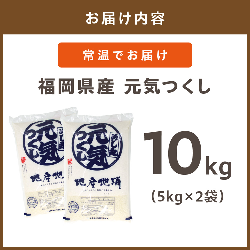 令和7年産 JAよりお届け！福岡県ブランド米「元気つくし」10kg【ほたるの里】_HA1789