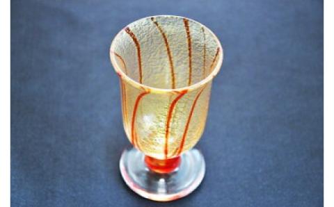 金彩冷酒杯 赤 HA-03-1【粋工房】_KA1175