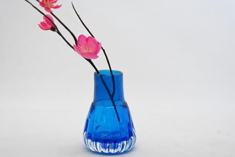 金の岬天色（かねのみさきあお）一輪挿し　NM-１６A【粋工房】_KA1229