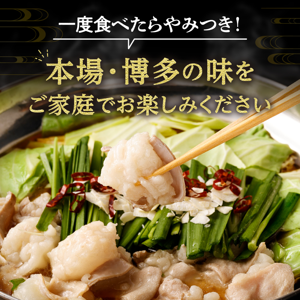 【ご自宅用】博多もつ鍋 醤油味 (3人前)【海千】_HA0837