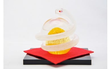 開運白蛇 黄【粋工房 】_KA1153