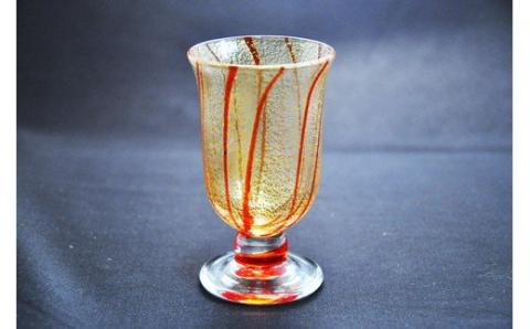 金彩冷酒杯 赤 HA-03-1【粋工房】_KA1175