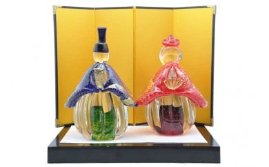 幸せいつまでも。手作りガラスのお雛様GN-18【粋工房】_KA1189