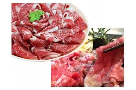 お米で育てたむなかた牛　赤身スライス500g・切落し500g（牧場直送）【すすき牧場】_KA0151