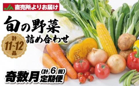 【定期便／年6回／奇数月お届け】むなかた旬の野菜お任せセット（11～12品）【ほたるの里】_KB0026
