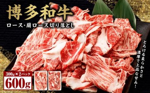 博多和牛ロース・肩ロース切り落とし600g（300g×2パック）【伊豆丸商店】_KA0194
