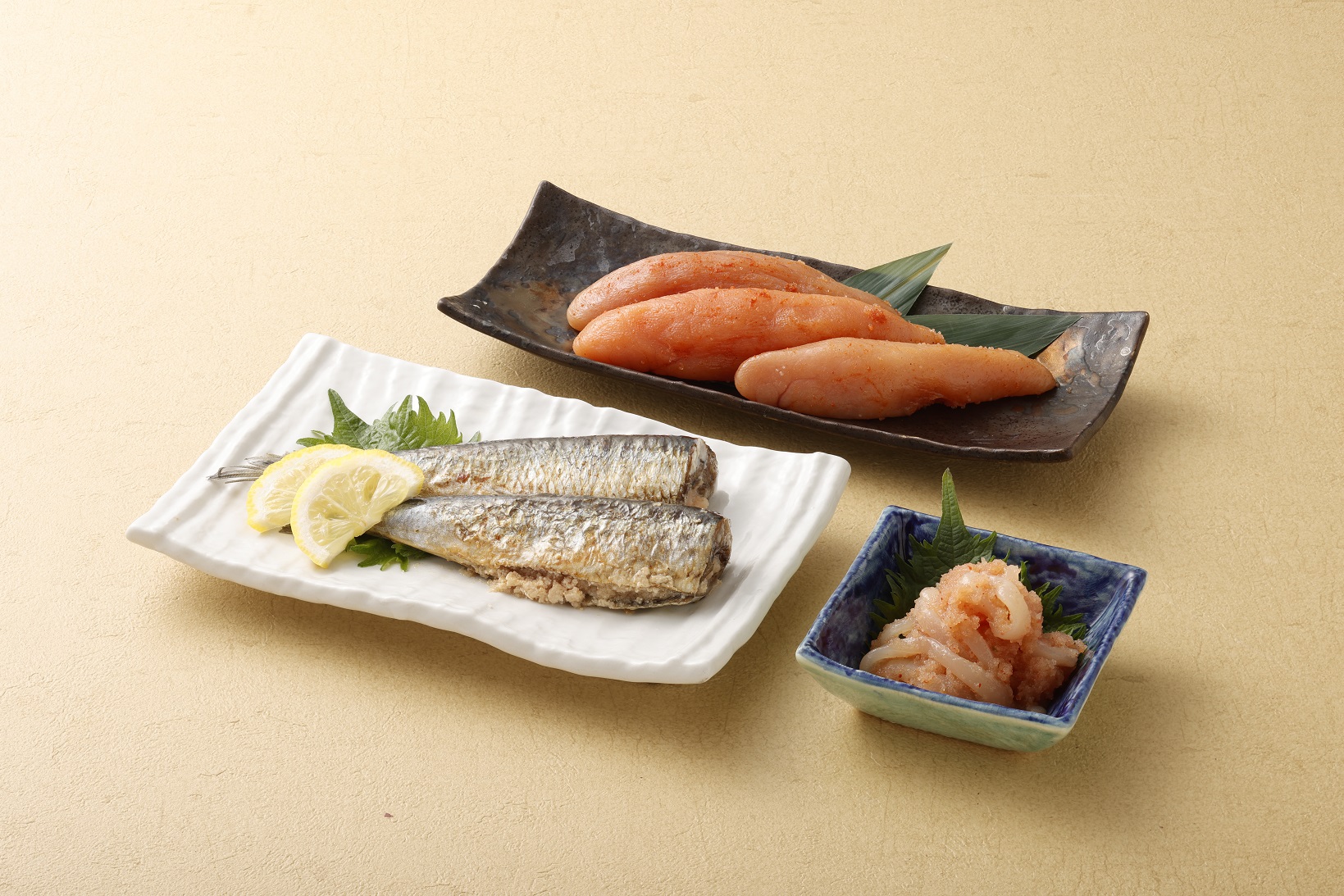 うまかもんセット（樽入り無着色辛子明太子「匠」・いか明太子・いわし明太子）【海千】_HA0345