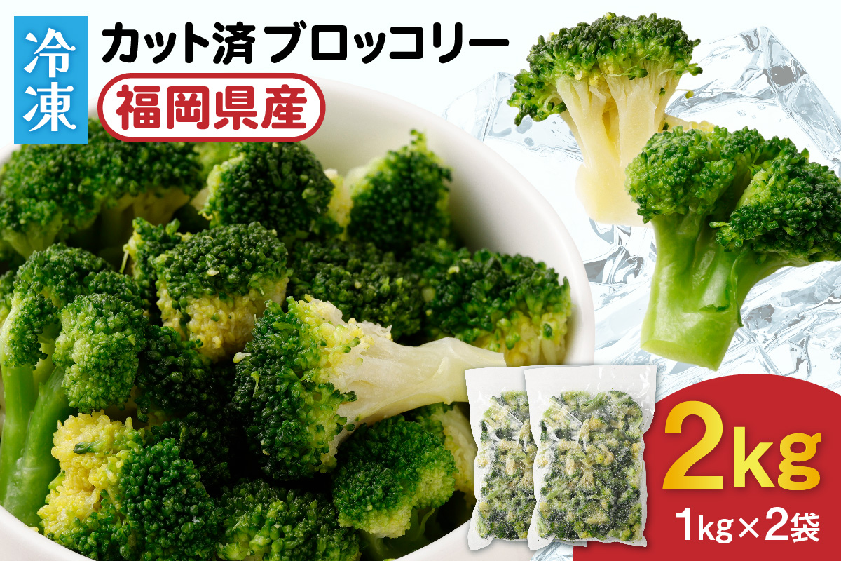 ＪＡむなかたブロッコリー部会より！冷凍ブロッコリー2kg(1kg×2袋）【ほたるの里】_HA0622
