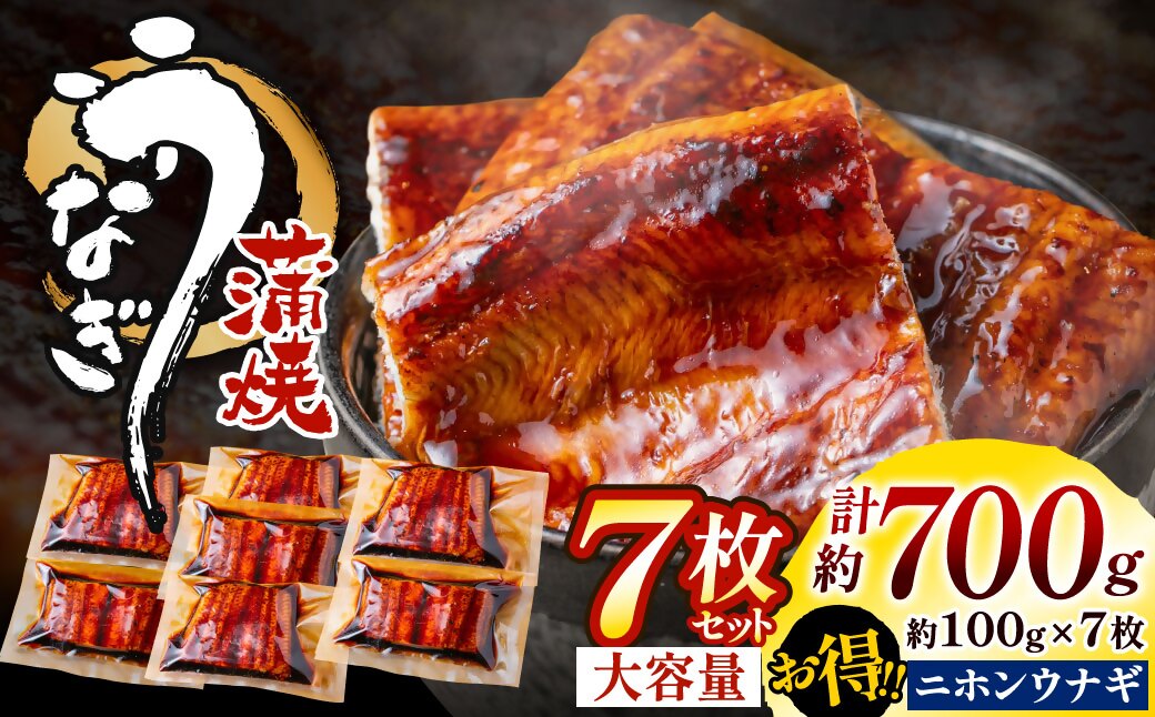 うなぎ蒲焼き(約100g）×7Pセット【魚住商店】_HA1495
