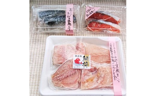 【道の駅むなかた】 鯛将 塩こうじ漬け３種詰合せ（鮭２切、サバ２切、真鯛４切）_HA1505