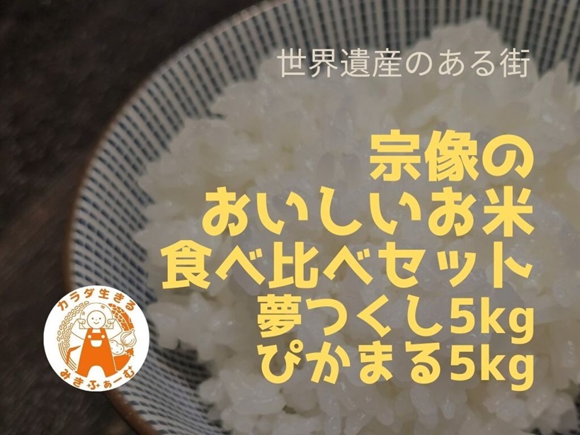 令和7年産 むなかた産 米 夢つくし ぴかまる 食べ比べ 各5kg 計10kg 【みきふぁーむ】_HA1545