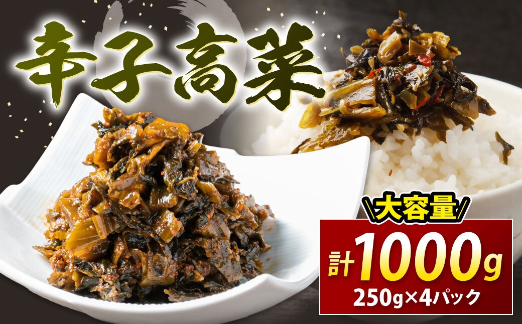 辛子高菜 250g×4パック【魚住商店】_HA1585