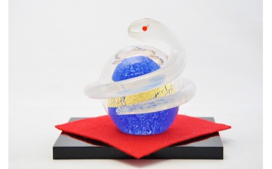 開運白蛇 青【粋工房 】_HA1623