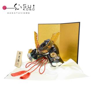 ガラスの武将兜　GK-15GR【粋工房】_HA1644