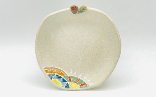 ヒラメキ！の林檎皿 白マット【716】_HA1717