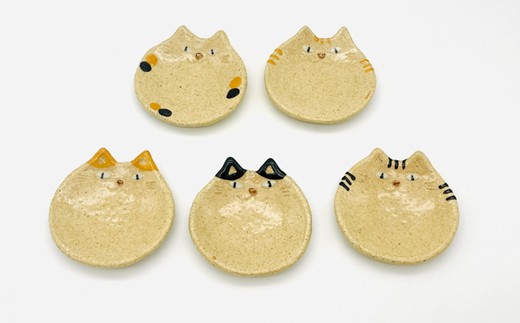 猫小皿5枚セットBASIC【716】_HA1725