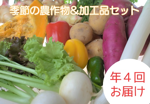 【定期便/年4回 】有機肥料で育った季節の農産物&加工品のセット【アグリCATS】_HB0115