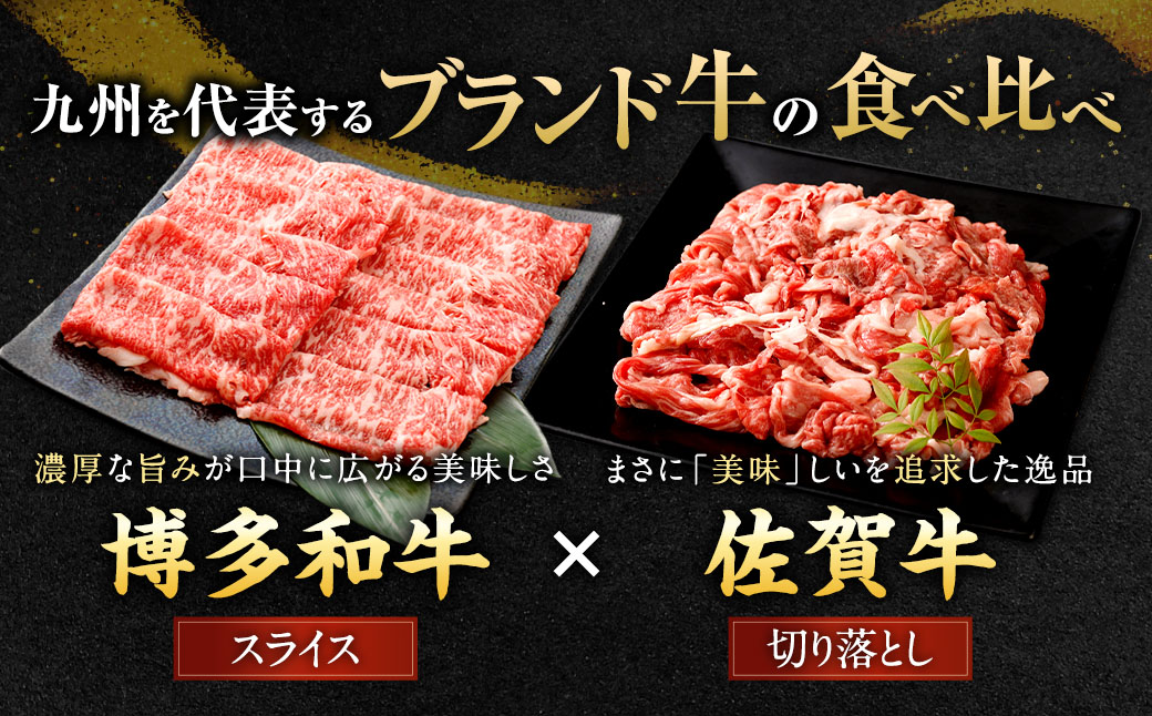 博多和牛スライス（サーロイン）400g×2パック＋佐賀牛切り落とし400g