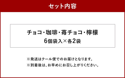 マシュマロ 48個入 （6個袋入×8袋） （チョコ・珈琲・苺チョコ・檸檬の4種類を各2袋） ／ 洋菓子 菓子 お菓子 詰め合わせ 詰合せ セット 九州 福岡県 太宰府市 冷蔵
