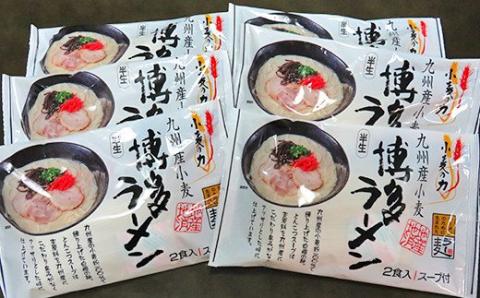 めんのマルヒ ラー麦 博多半生ラーメン 12食 スープ付 (2食×6袋）