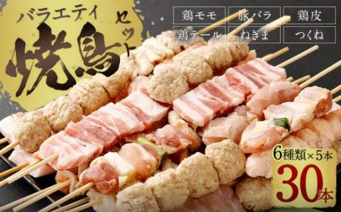 バラエティ 焼き鳥 セット 30本 合計30本 150g×6袋 小分け BBQ