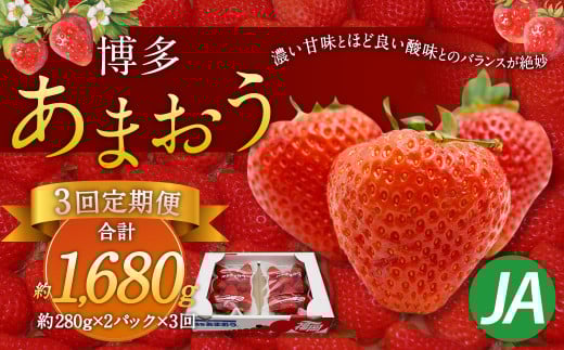 【3回定期便】博多あまおう2パック