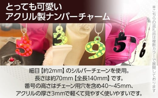  【蛍光ピンク】アクリルナンバーチャーム